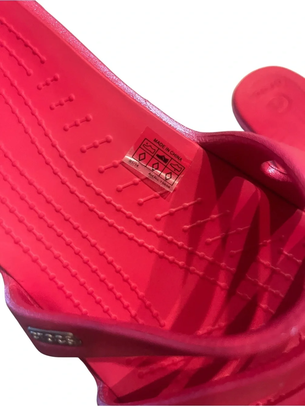 CROCS Rhonda Shimmery Hot Pink Multi-Strap Slide Sandals Sz 10